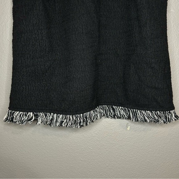 Zara Trafaluc black tweed halter top with fringe hem women's size small - Picture 5 of 8